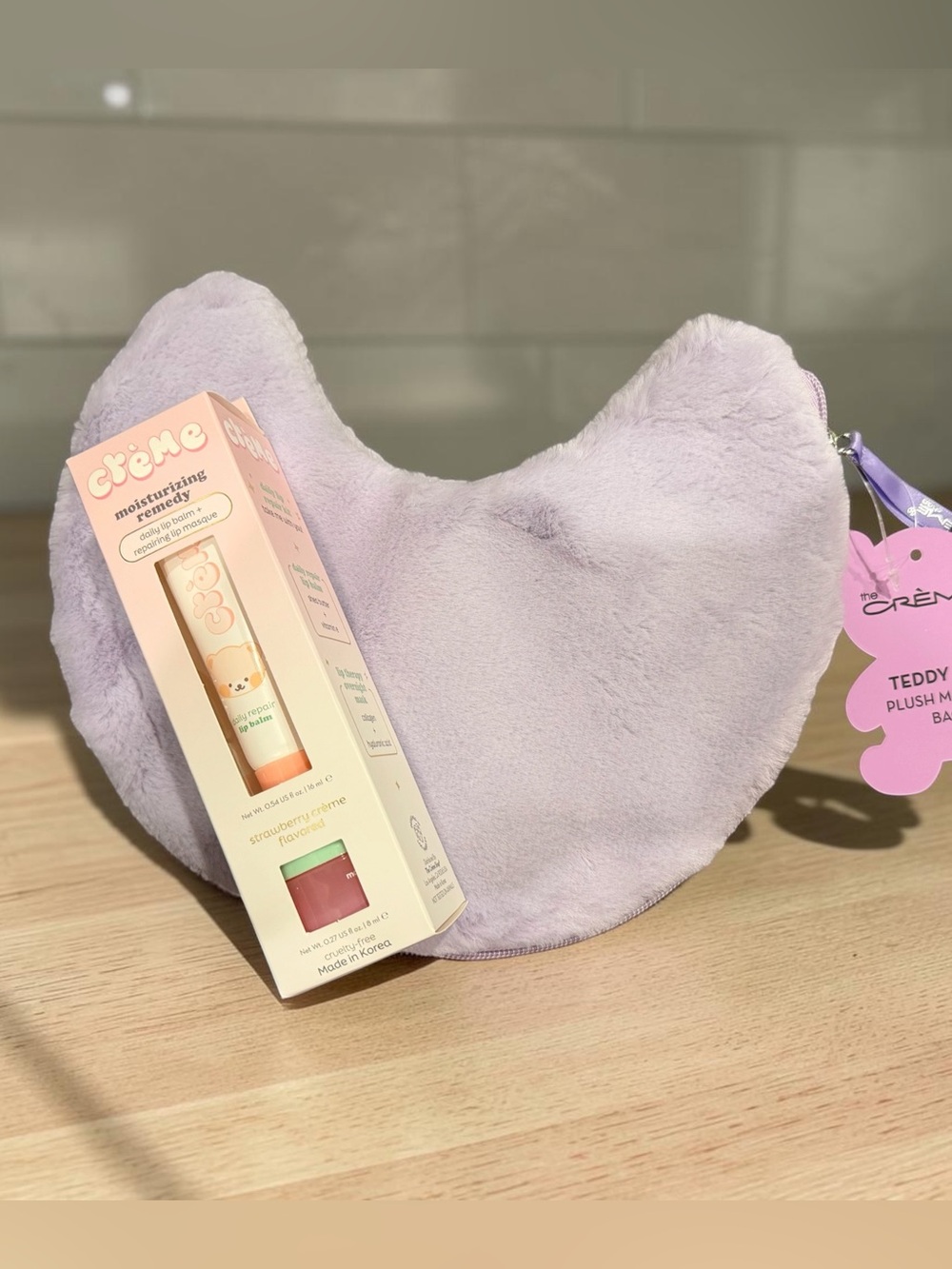 Creme Shop Velour Pouch & lip mask and balm